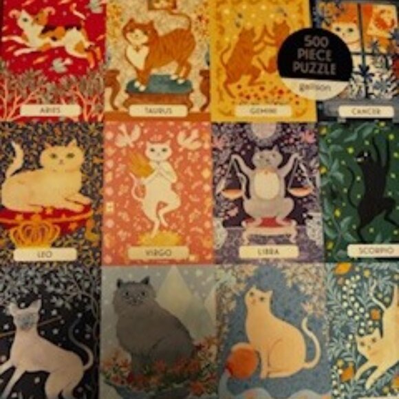 Cat Zodiac Puzzle, All Horoscope Felines, 500 full color pieces, Brand New! - Picture 2 of 6